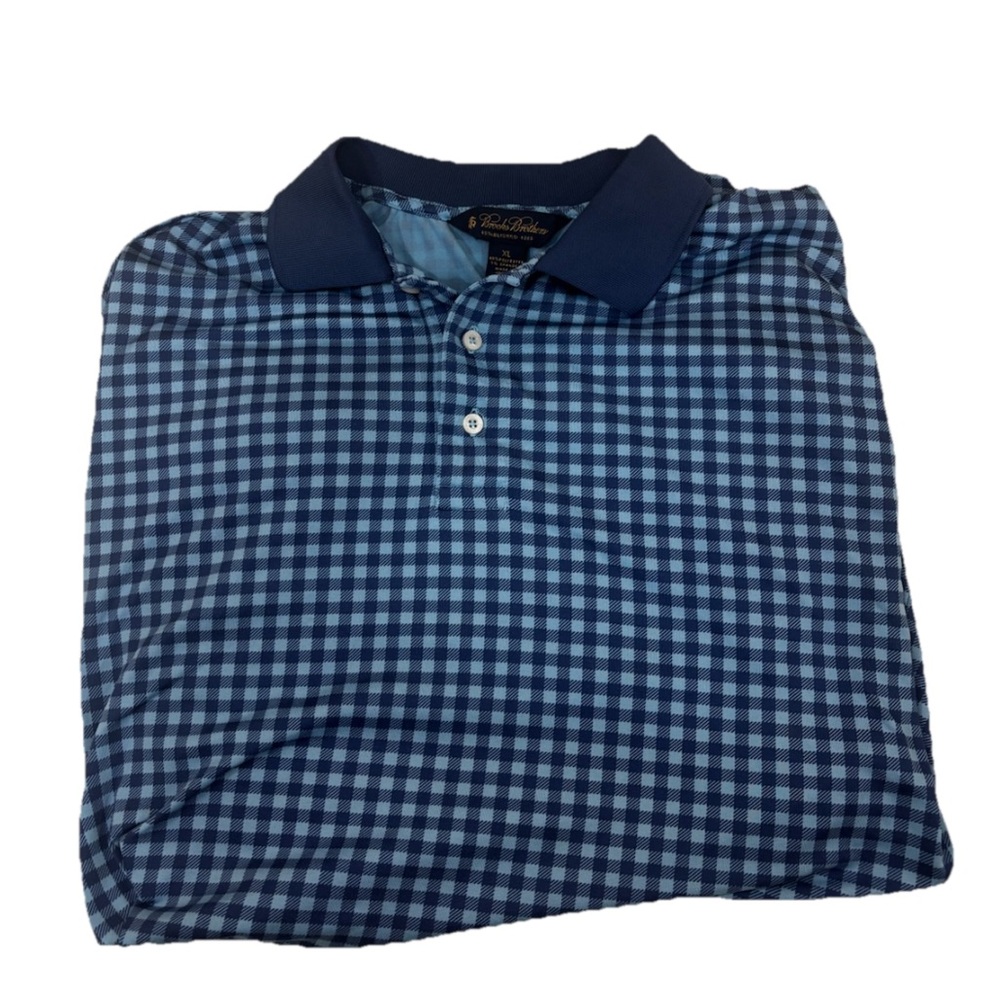 Brooks Brothers Blue Checkered Men's Polo Shirt
